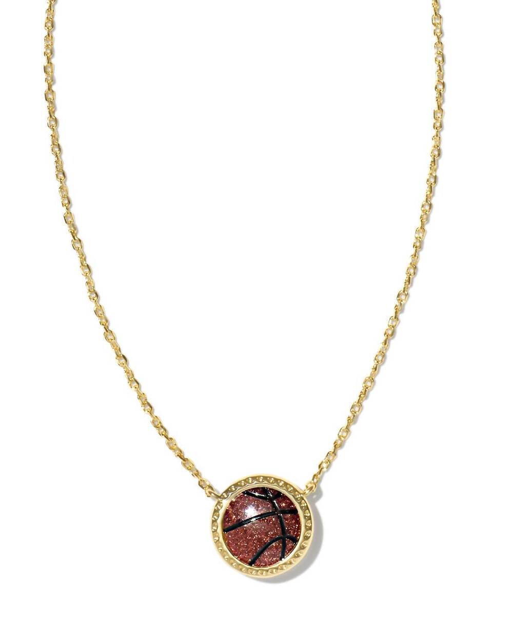 NEW KENDRA SCOTT basketball short pendant necklace in gold